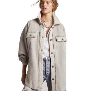 Free People Cream Teddy Jacket